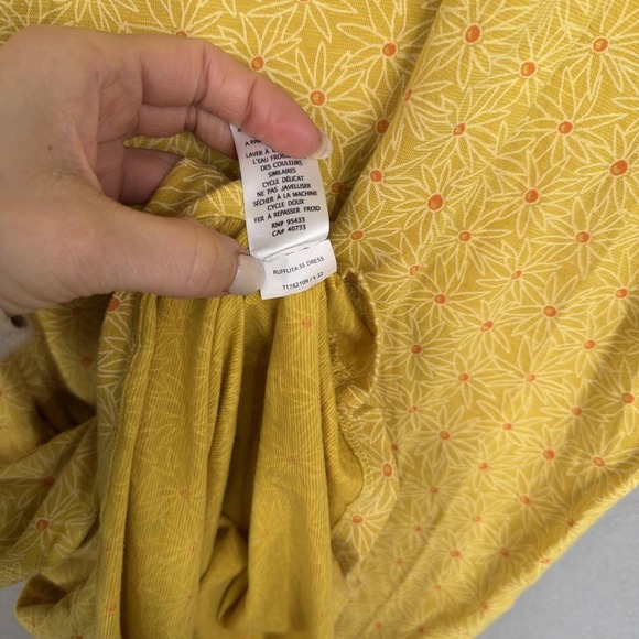 Toad Co Dress Womens XL Yellow Floral T Shirt Pockets Organic Travel Outdoor - Picture 14 of 14